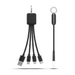 CC26A - 3 IN 1 LED LOGO CABLE -LED LOGO | 2.1A FAST CHARGE Features & Specifications: Compatible With Lightning, Micro & Type C Speed up to 2.1A, Fast Charging Length: 15cm