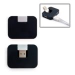 EMU1001-4 PORT USB HUB Dimensions 4cm(L) x 5.1cm(H) x 1cm(W). Material: Plastic