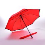 GG282PW 30" GOLF UMBRELLA -30" x 8 panels, auto open, full fibre glass shaft x ribs and frame, non-UV coated, solid color, windproof with Black (or Grey for White fabric umbrella) trimmings golf umbrella. Material: Pongee Colors: Red, NavyBlue & Black